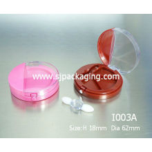 3 colors round eyeshadow container with brush